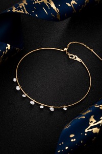 Bracelet classique en or blanc massif 14 carats avec diamant rond brillant de 0,8 ct cultivé en laboratoire |   Coupe Ronde Brillante Créée en Laboratoire - Product Image 2
