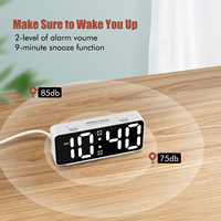 Jam Alarm LED Digital untuk anak-anak, Jam Alarm Digital kreatif dengan tampilan suhu dan tanggal, jam Desktop untuk pelajar