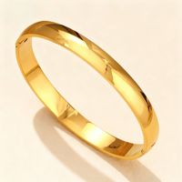 Gelang Manset Minimalis Lapis Emas 18K dari Baja Tahan Karat untuk Wanita, Perhiasan Anti Air dan Anti Luntur, Dapat Ditumpuk