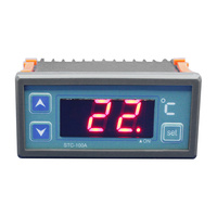 Thermostat numérique LED STC-100A AC 220V, contrôleur de température, chauffage, refroidissement, incubateur, capteur NTC 2M type K