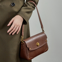 Sac à bandoulière en cuir rétro personnalisable, luxe discret, pour femme, marque privée