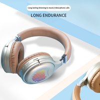 Nouveaux écouteurs pliables supra-auriculaires BT 5.0 avec fente pour carte TF et éclairage RGB, son stéréo, casque sans fil pour jeux, musique et appels