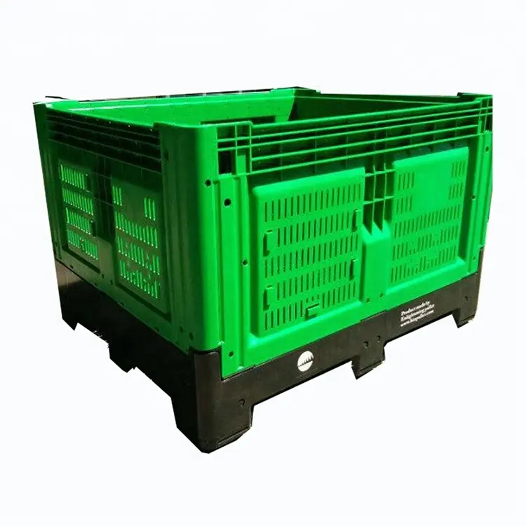 1200*1000*810mm scatola di pallet di plastica pieghevole pieghevole per uso alimentare impilabile per uso alimentare di grandi dimensioni per frutta fresca