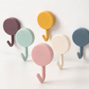 Lot de crochets muraux ronds autocollants peu encombrants, sans perçage, en plastique, pour <span class=keywords><strong>porte</strong></span>, mur, <span class=keywords><strong>porte</strong></span>-tasses et organisateur d'outils - Product Image 1