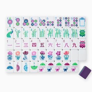 Tuiles de Mahjong Américaines Violettes Modèle 002 – Coffret Cadeau Domestique Haut de Gamme en Cristal Gravé à la Main pour Usage Intérieur - Product Image 4