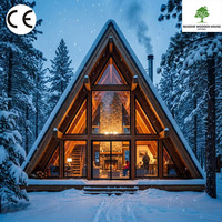 Frais de conception pour Cabane en bois triangulaire en A, Maison de vacances de glamping très demandée, Chalet forestier préfabriqué