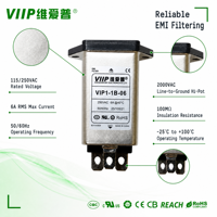 Filtre de bruit EMI à double fusible VIIP VIP1-1B-06 B011X0509 6A, 115/250VAC, montage sur panneau, entrée IEC
