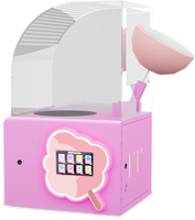 Draagbare roze mini desktop suikerspinmachine, automatische elektrische suikerspinmaker voor thuis, verjaardagsfeestjes en kleine bedrijven
