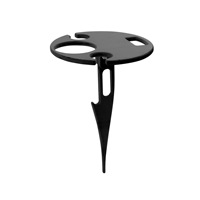 Mini tables rondes pliantes en bois portables, tables de pique-nique pliables pour la pelouse, la plage, porte-verres à vin, support de table d'extérieur avec pied pointu