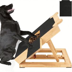 Grattoir à ongles en bois pour chien et distributeur de friandises - Rampe pliable écologique à trois angles réglables pour animaux de compagnie et soin des griffes - Product Image 3