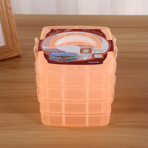 Plastic 24-Compartment 4-Layer Storage Box With Lid Organizer For Food And Miscellaneous Items Rectangle Standing Type - Product Image 2