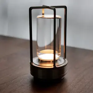 Lámpara de mesa de cristal, luz nocturna, carga USB portátil, pantalones de chándal de rosas Led, estilo nórdico, lujo, moderno, cono teñido liso, transpirable