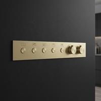 Robinet de douche thermostatique encastré mural Weihao en laiton brossé doré non revêtu pour salle de bain
