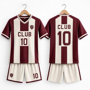 Kaos Sepak Bola Retro Pria Bahan Polyester Cepat Kering Jersey Sepak Bola Bernapas dengan Jaring Seragam Tim Cetak Kustom untuk Olahraga Klub - Product Image 2