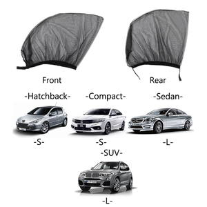 Siêu mỏng 2pcs màu đen Nylon tự động xe SUV phổ phía trước trở lại phía sau cửa sổ mặt trời thoáng khí màn hình chống muỗi - Product Image 2