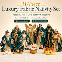 Artisanat religieux en résine, ensemble de crèche de Noël 11 pièces, Scène de la Nativité de la Sainte Famille faite à la main, Décoration catholique pour la maison, Sculpture en gros