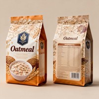 Sachets personnalisés en aluminium de qualité alimentaire à fond carré pour aliments pour animaux, gelée, salade, céréales, flocons d'avoine