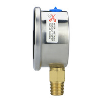 Polished Stainless Steel Protective Bezel Pressure Gauge Solid Brass Bottom Thread Connector Pressure Gauge