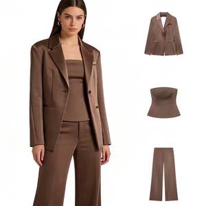 Blazer de Mujer con Solapa y Espalda Descubierta, de Manga Larga, Moda Otoño Invierno, Nueva Colección - Product Image 1