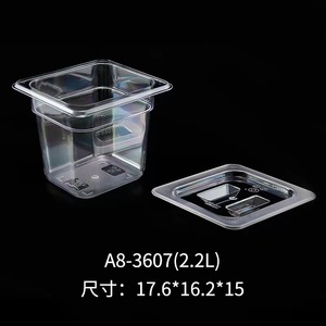 Contenedor de Almacenamiento de Alimentos A8-3605 de 1L con Tapa Rectangular Transparente de 17.6x16.2x6.5cm para Autoservicio de Hotel - Product Image 3