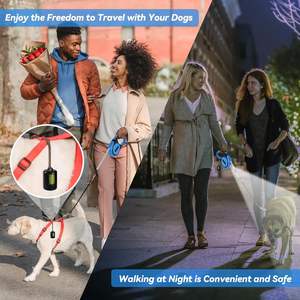 16 <span class=keywords><strong>ft</strong></span> guinzaglio retrattile per cani 360 ° senza grovigli a prova di masticazione di lusso modello animale durevole crepuscolo luci sacchetti di cacca nastro - Product Image 4