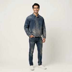 Veste en jean pour hommes très vendue vêtements d'extérieur respirants de haute qualité de style high street design d'hiver - Product Image 1