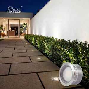 Lampes encastrées au sol extérieures étanches carrées pour parcs, mini-lampes étoiles en acier inoxydable 1,5W/3W pour marches - Product Image 1