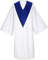 Robes de Chorale Unisexe Mat pour Cérémonie Religieuse, Robe de Remise de Diplôme, Costume de Scène avec Étole en V, Robe de Fête pour Femmes et Hommes