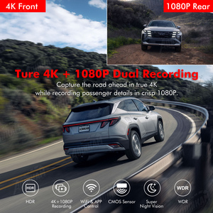 ADINKAM Innovativo Mini Registratore di Guida per Auto con Doppia Telecamera, Anteriore 4K + Posteriore 1080P, Lente a 6 Vetri, Schermo IPS, Visione Notturna - Product Image 3