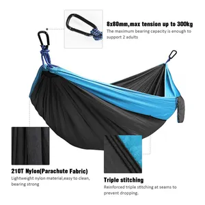 MINGCHAN Haute Qualité Logo Personnalisé 100% Nylon Parachute Hamacs Double et Simple Portable Léger Extérieur Camping Hamac