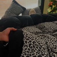 Parure de lit quatre pièces en velours de lait pour la maison : housse de couette, draps, taies d'oreiller – Tailles Queen et King – Ensemble de literie en flanelle