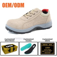 Sepatu Kerja Kulit Suede Pria Tiger Master, Anti Tusuk, Anti Selip, Tahan Minyak & Asam, Model Rendah, Dilengkapi Pelindung Baja EU, untuk Pabrik