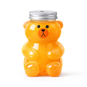 High Quality 500ml PET Bear Shaped Bottle with Twist Cap Food-Grade <b>Plastic</b> <b>Cups</b> for Juice 98mm Diameter Made in Vietnam - Product Image 1