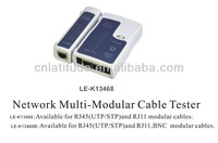 LE-TL468 Herramienta de Prueba de Cables de Red, Escaneo Automático, Probador de Cables RJ45 RJ11 USB UTP STP LAN, Pantalla LCD Modular