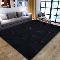 Tapis de salon et de chevet moderne abstrait jacquard 3D imprimé, doux, lavable et adapté aux animaux domestiques – Meilleures ventes