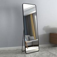 Espejo de Pared Rectangular Moderno y Elegante, de Metal Plateado, Tamaño Personalizable para Hoteles, Dormitorios y Salas de Estar