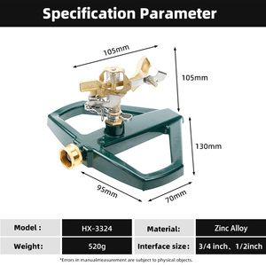OEM ODM Impact <strong>Sprinkler</strong> Zinc Alloy Base <strong>Micro</strong> <strong>Irrigation</strong> <strong>Sprinklers</strong> for Garden - Product Image 2
