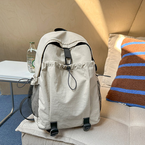 Orange Casual Student <b>Backpack</b> With Drawstring Closure For High <b>School</b> College Students Travel Use - Product Image 3