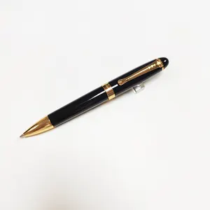 Black Pen JX-B96 Business Gift Pen Custom Logo Gold Trim Luxury Business Black Signature Pen Set