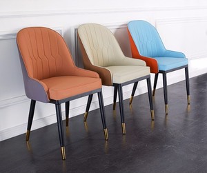 Cuero de la PU de moda moderna de <span class=keywords><strong>bistro</strong></span> de la habitación de lujo Luz hotel tienda de café de comedor Silla de comedor - Product Image 5