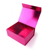 Caja de Regalo de Perfume Magnética, Ecológica y Reciclable, de Papel Rígido Rosa de Lujo Personalizada con Cinta y Logotipo para Cosméticos