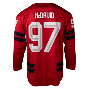 Maillot de hockey du Canada 2026 # 97 McDavid # 8 Makar # 29 MacKinnon # 87 Crosby Rouge Noir Blanc Entièrement Brodé - Product Image 5