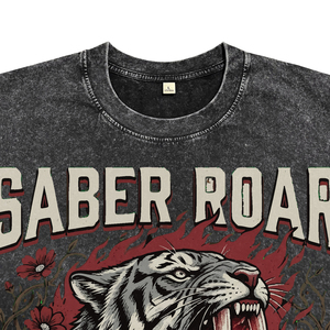 New Wholesale 100% Cotton O-Neck Breathable T-Shirts <b>Men's</b> Oversized Acid Wash Garment Dye Casual Tees with Custom Pattern Print - Product Image 3