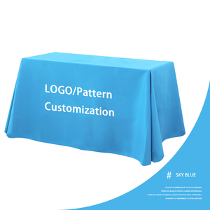 Custom Logo Printed Polyester <b>Table</b> Cloth OEM Wholesale, <b>Waterproof</b> Trade Show Booth <b>Table</b> <b>Cover</b> For Corporate Event Bulk Order - Product Image 1