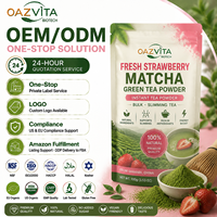 Poudre de Matcha Fraise en Gros Marque Blanche - Thé Vert Matcha Aromatisé aux Fruits en Vrac pour Magasins de Bubble Tea et Fournitures de Cafés