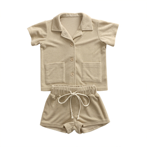 ชุดเสื้อผ้าเด็กเฟรนช์เทอร์รี่ ชุดเซ็ตสองชิ้นสำหรับเด็กผู้ชาย - Product Image 1