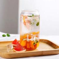 Tasses en verre borosilicate de 12 oz et 16 oz, transparentes, avec couvercles en bambou et pailles en verre, design minimaliste, idéales pour le lait – Vente chaude