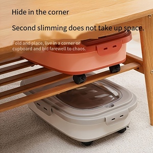 Contenedor Plegable de Plástico para Almacenamiento de Alimentos para Mascotas, Recipiente a Prueba de Polvo con Ruedas, Dispensador de Alimentos de Gran Capacidad para Viajes en Interiores - Product Image 3