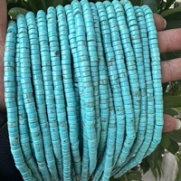 Perles en disque de turquoise naturelle en vrac, 4 mm, plates, pour la fabrication de bracelets, colliers et bijoux DIY
