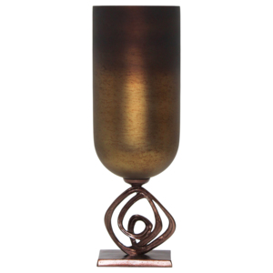 Elegante vaso in vetro sfumato con base a piedistallo per soggiorno, vaso decorativo per fiori - Product Image 1